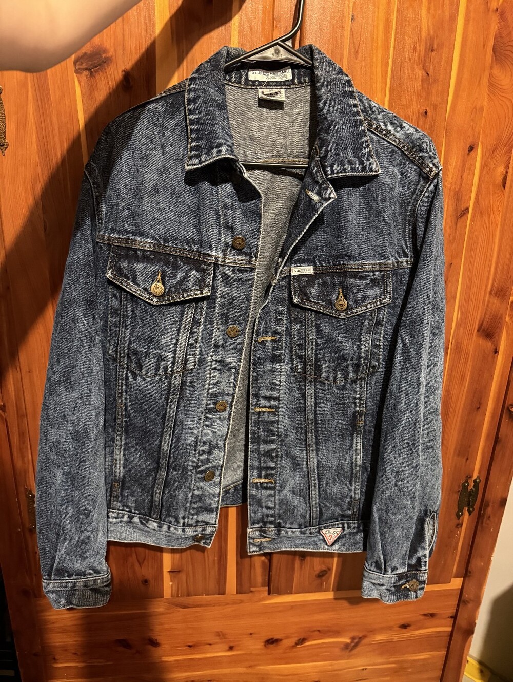 Guess Brand Acid Wash Blue Denim Jacket